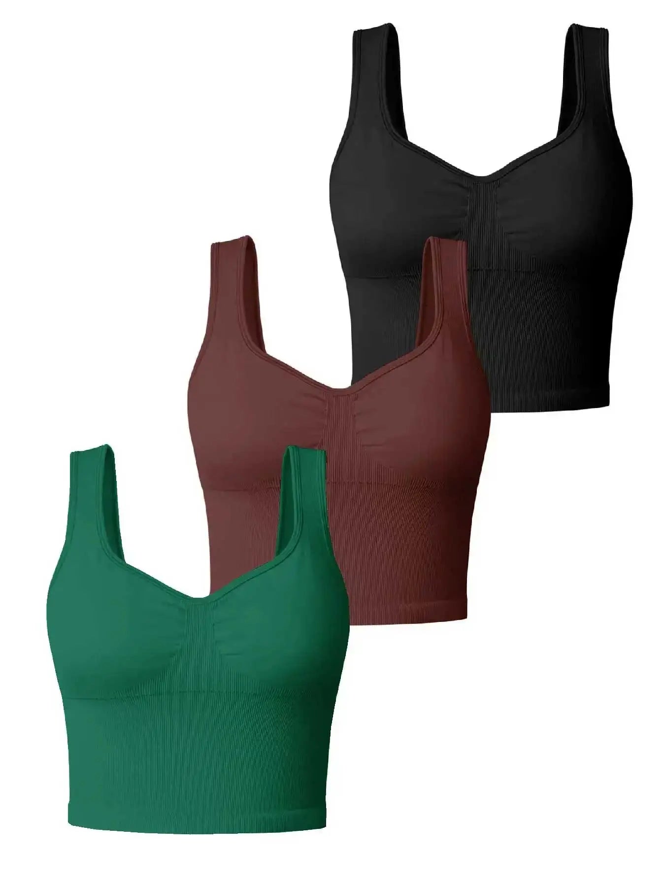 Women's 3 piece solid color suspender sports vest